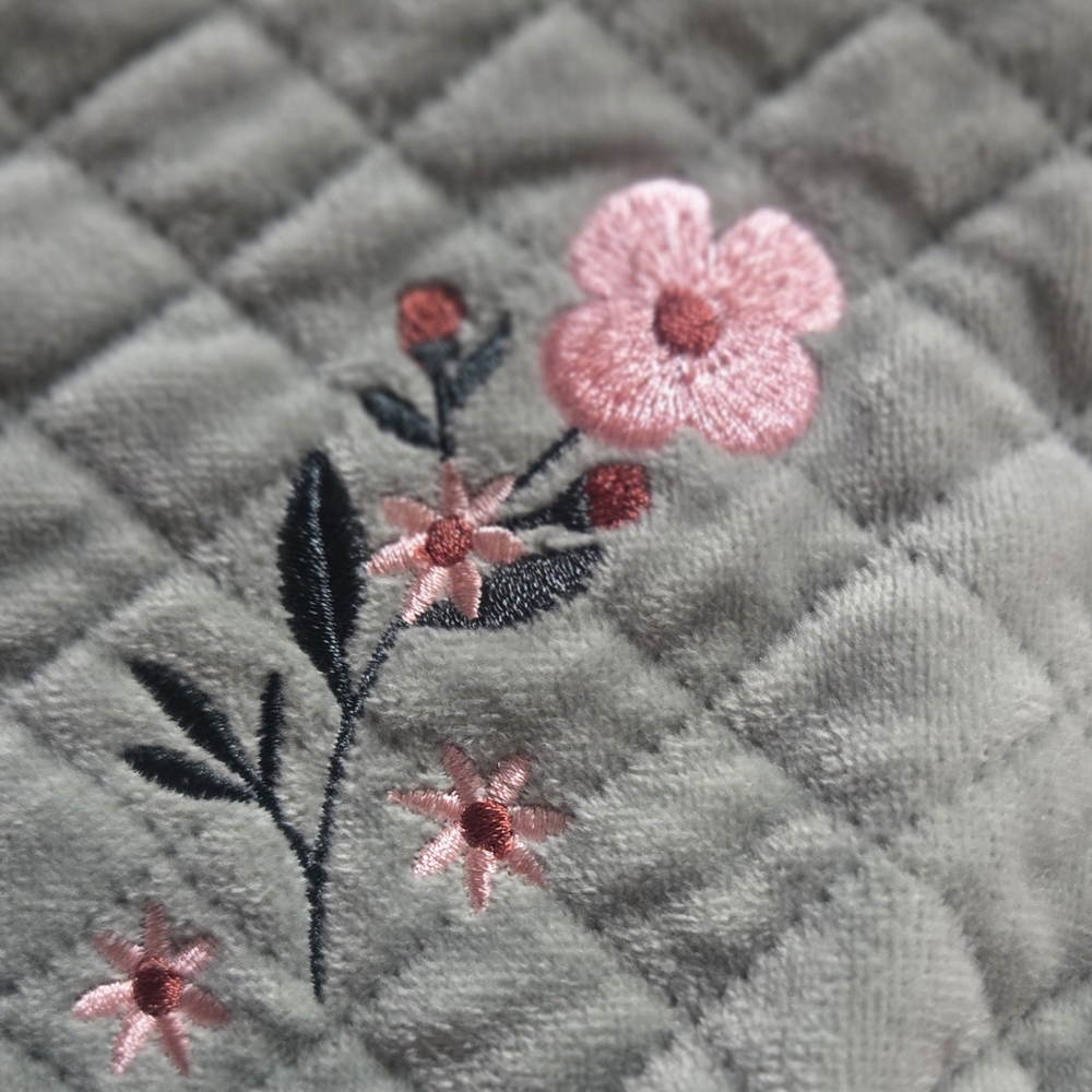 Tahari Quilted Sage One Piece with Pink Floral Design - Picture 2 of 7